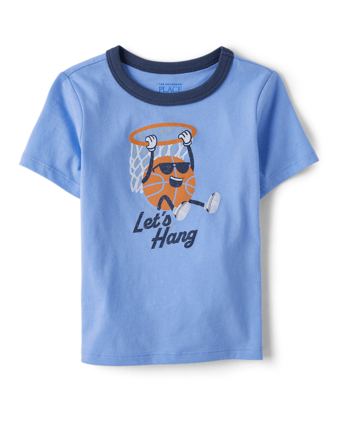Baby And Toddler Boys Basketball  Graphic Ringer Tee