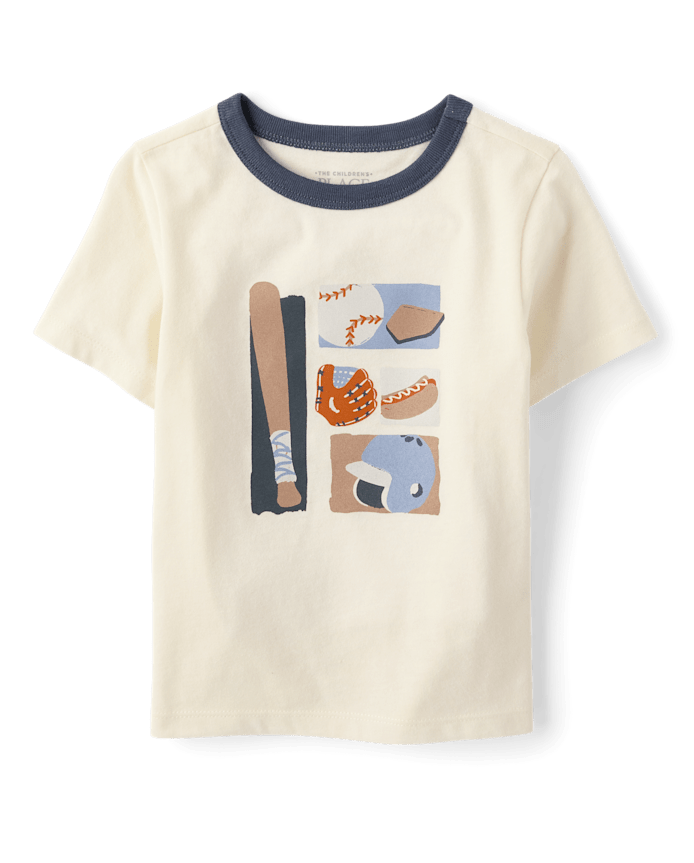 Baby And Toddler Boys Baseball  Graphic Ringer Tee