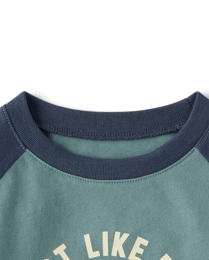 Baby And Toddler Boys Just Like Dad Graphic Raglan Tee
