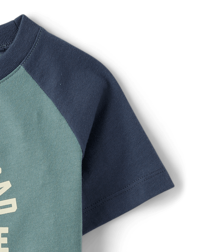 Baby And Toddler Boys Just Like Dad Graphic Raglan Tee