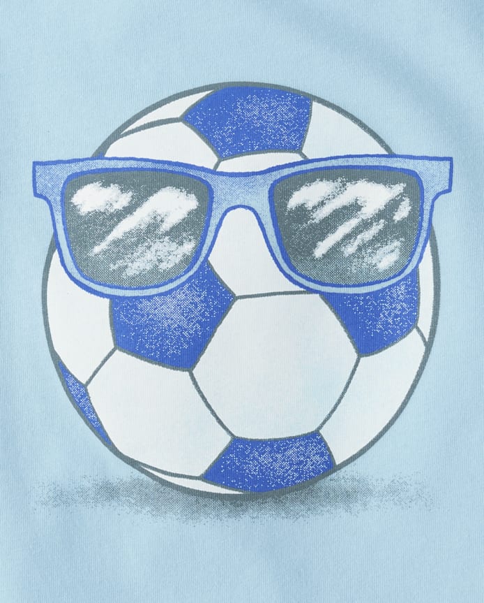 Baby And Toddler Boys Soccer Ball Sunglasses Graphic Tee
