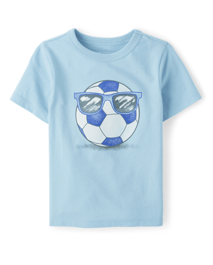 Baby And Toddler Boys Soccer Ball Sunglasses Graphic Tee
