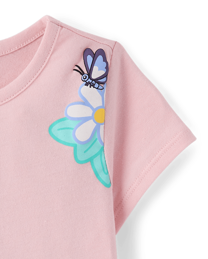 Baby And Toddler Girls Bluey™ Flowers Graphic Tee