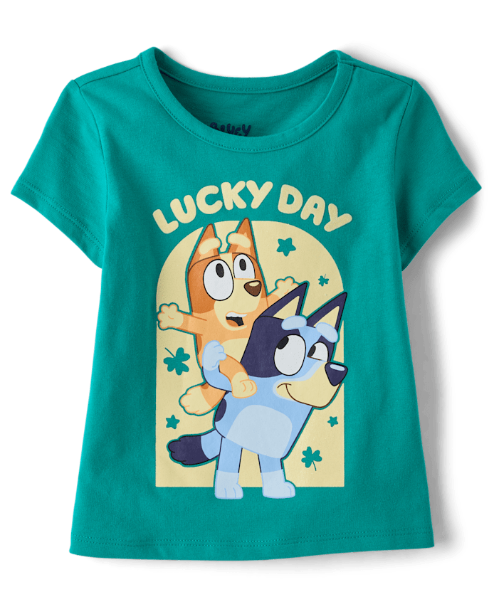 Baby And Toddler Girls Bluey™ St. Patrick's Day Our Lucky Graphic Tee