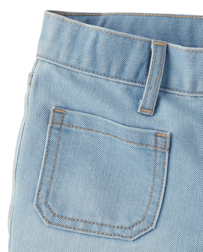 Girls Crochet Medallion Shortie Jeans Shorts