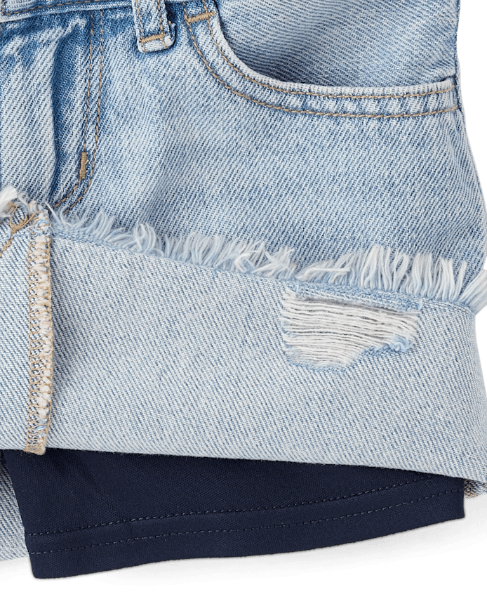 Girls Ripped Denim Skort