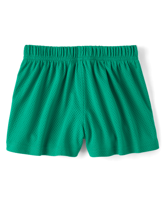 Girls Quick Dry Side Stripe Mesh Lined Active Shorts