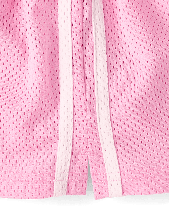 Girls Quick Dry Side Stripe Mesh Lined Active Shorts