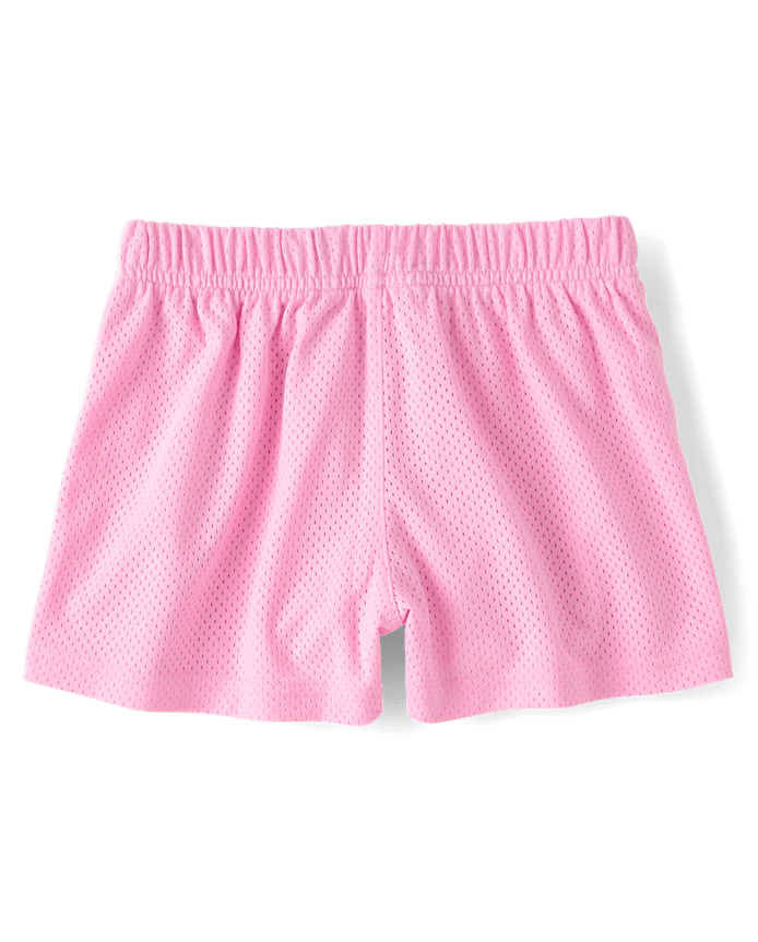 Girls Quick Dry Side Stripe Mesh Lined Active Shorts
