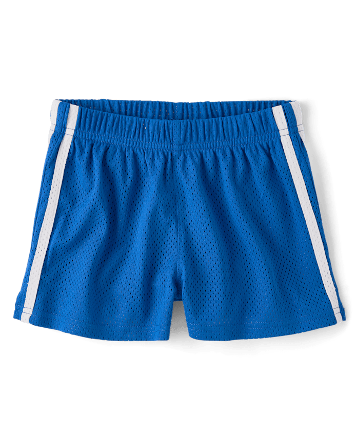 Girls Quick Dry Side Stripe Mesh Lined Active Shorts