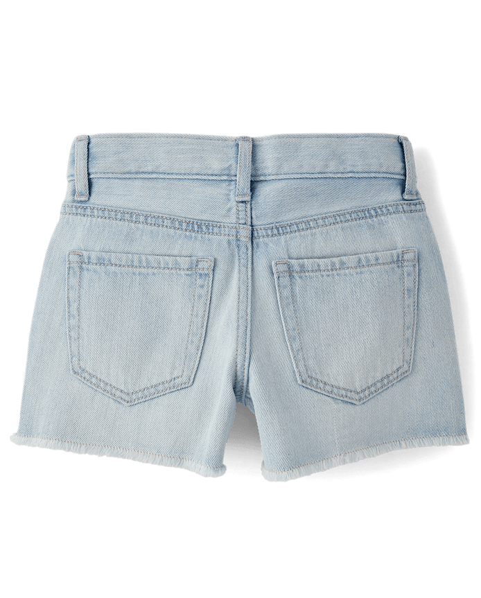 Girls Hello Kitty® Embroidered Floral Shortie Jean Shorts