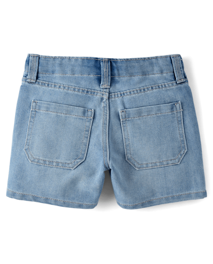 Girls Hello Kitty® Embroidered Midi Jean Shorts