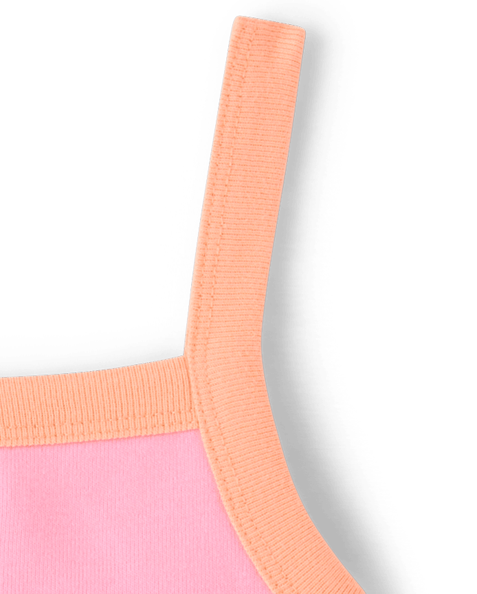 Girls Colorblock Ribbed Graphic Tank Top