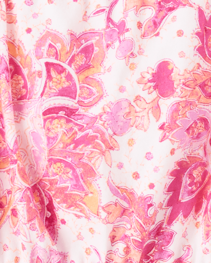 Girls Paisley Tassel Bow Shoulder Tank Top