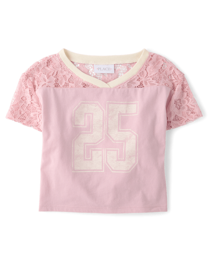 Girls Varsity Lace Football Tee
