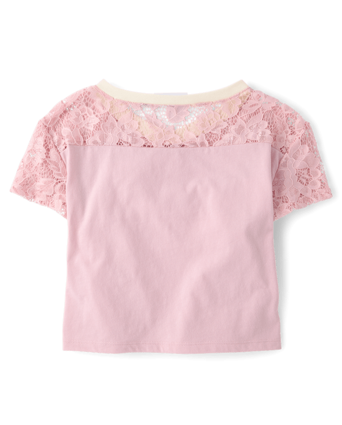 T-shirt de football américain en dentelle pour filles, style universitaire