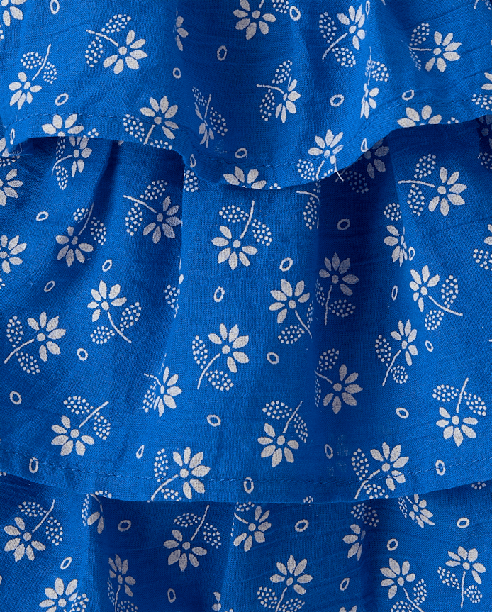 Girls Mommy And Me Floral Smocked Flounce Dress