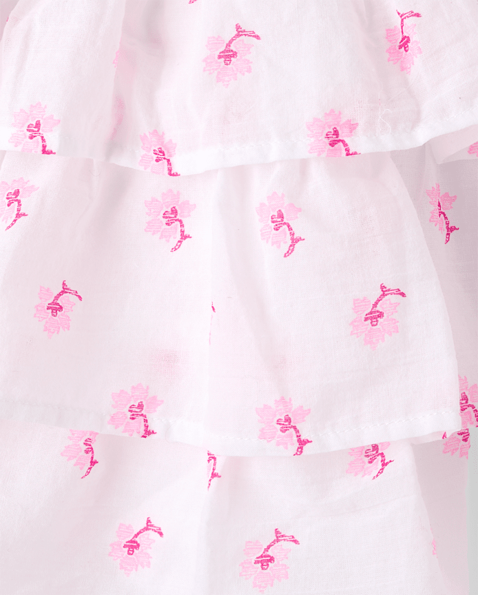 Girls Mommy And Me Floral Smocked Flounce Dress