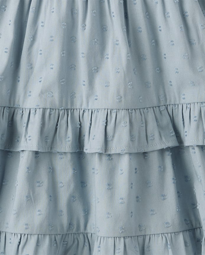 Robe à pois texturée pour fille avec nœud dans le dos