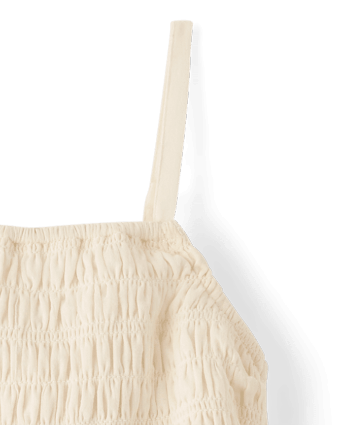 Robe à taille basse smockée pour filles