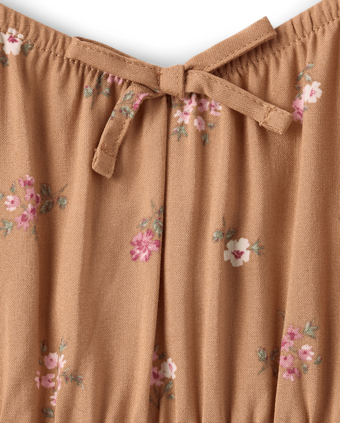 Girls Floral Flutter Romper