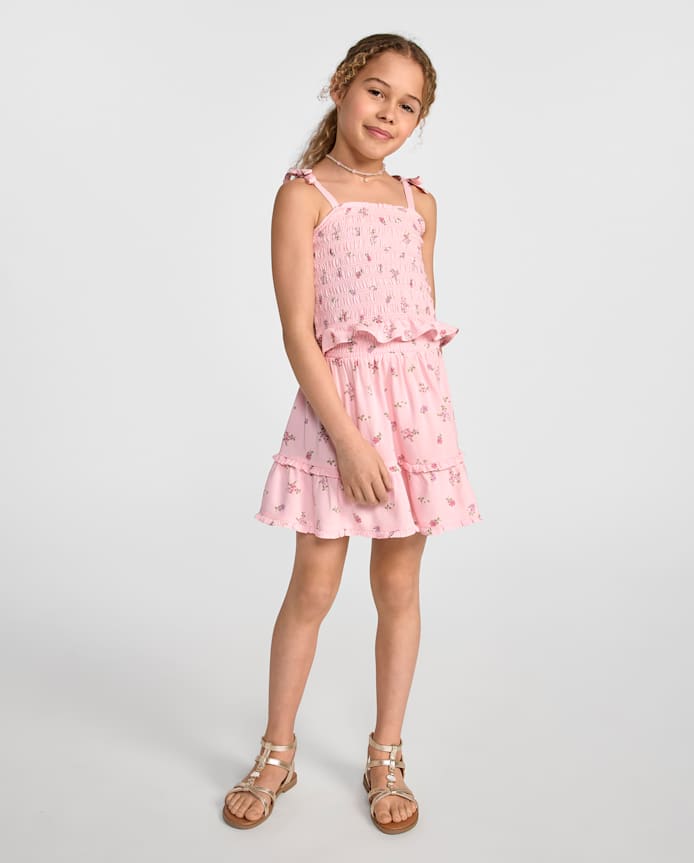 Girls Floral Ruffle 2-Piece Outfit Set