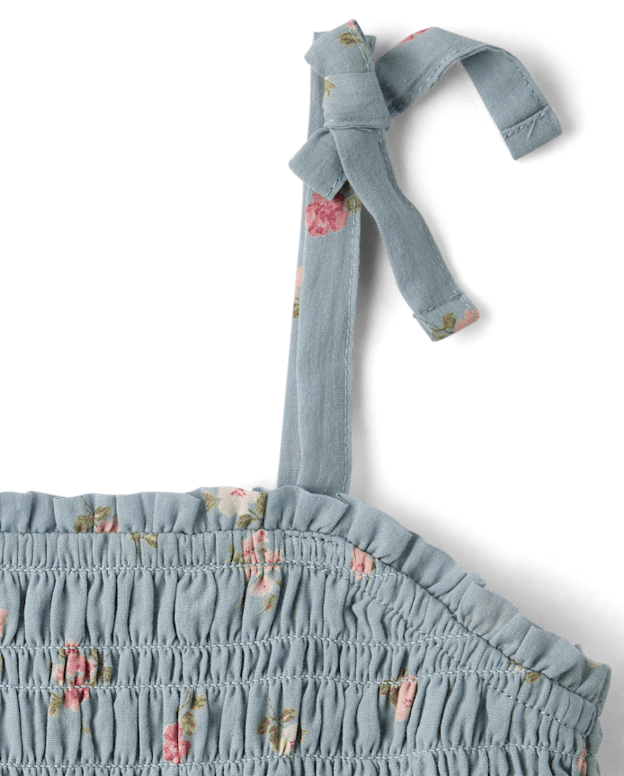 Girls Floral Textured 2-Piece Outfit Set