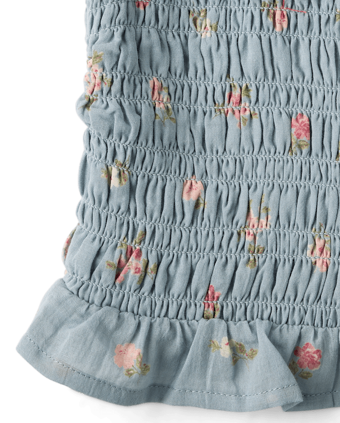 Girls Floral Textured 2-Piece Outfit Set