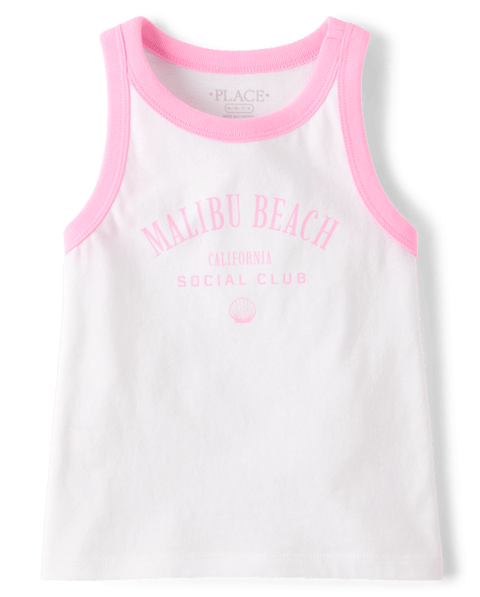 Girls Colorblock Graphic Tank Top