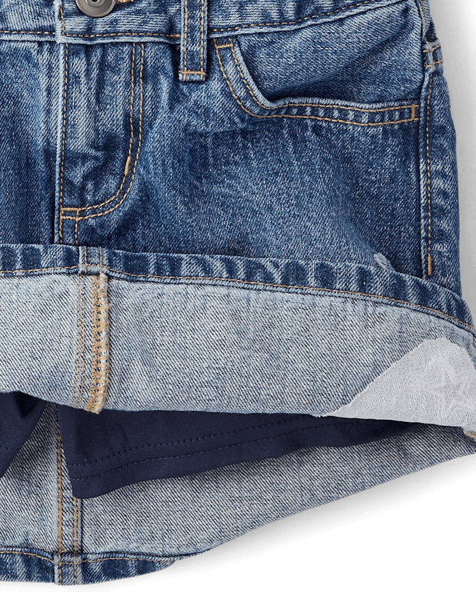 Girls Hello Kitty® And Friends Applique Star Denim Skort