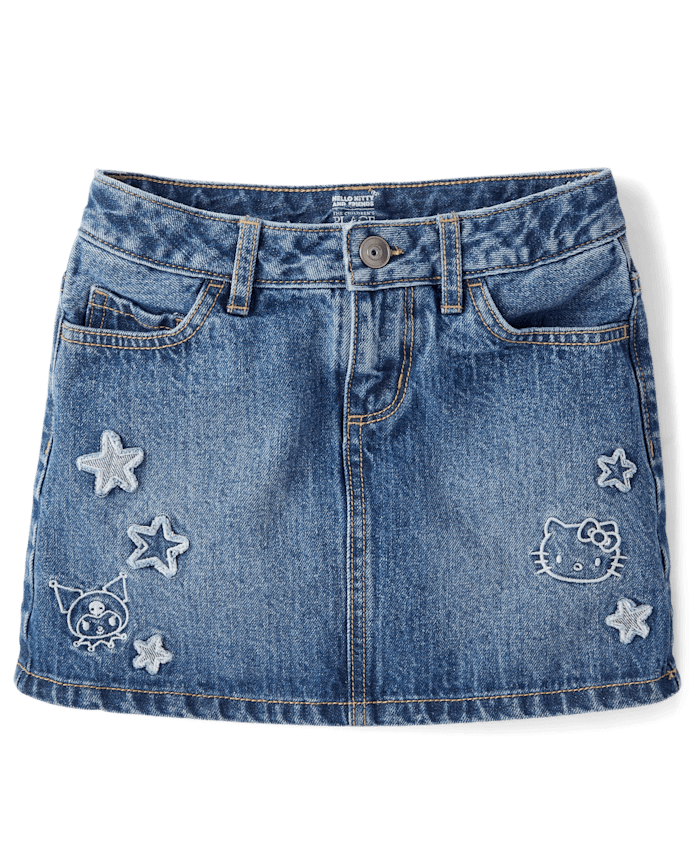 Girls Hello Kitty® And Friends Applique Star Denim Skort
