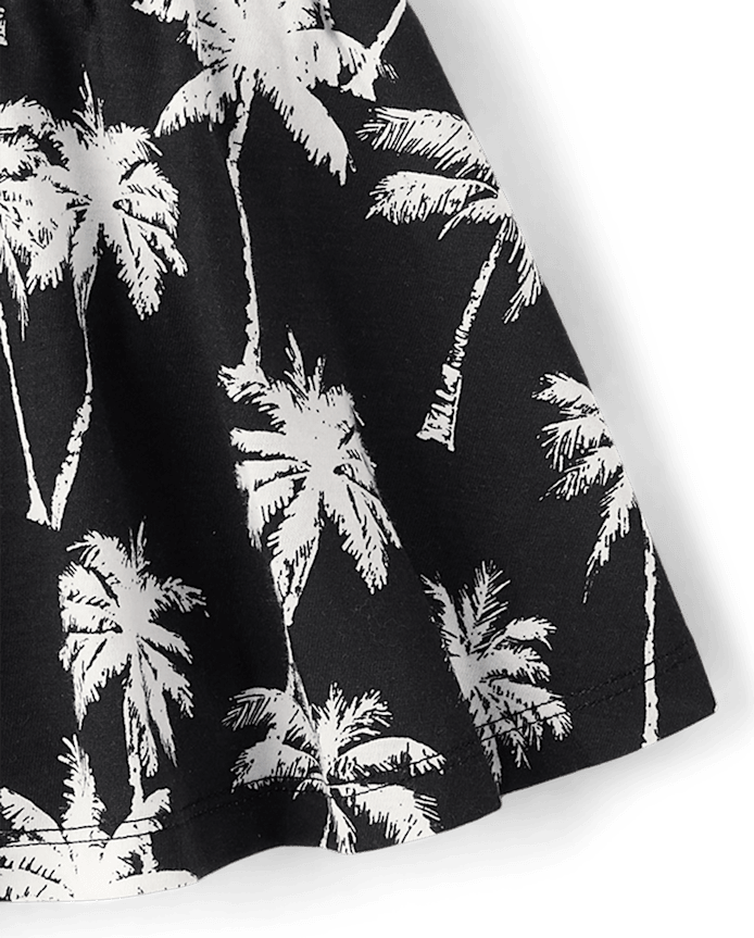 Girls Print High Rise Ruched Skort