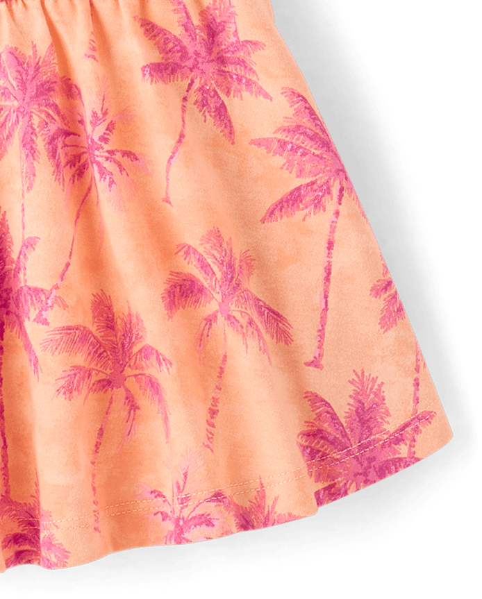 Girls Print High Rise Ruched Skort