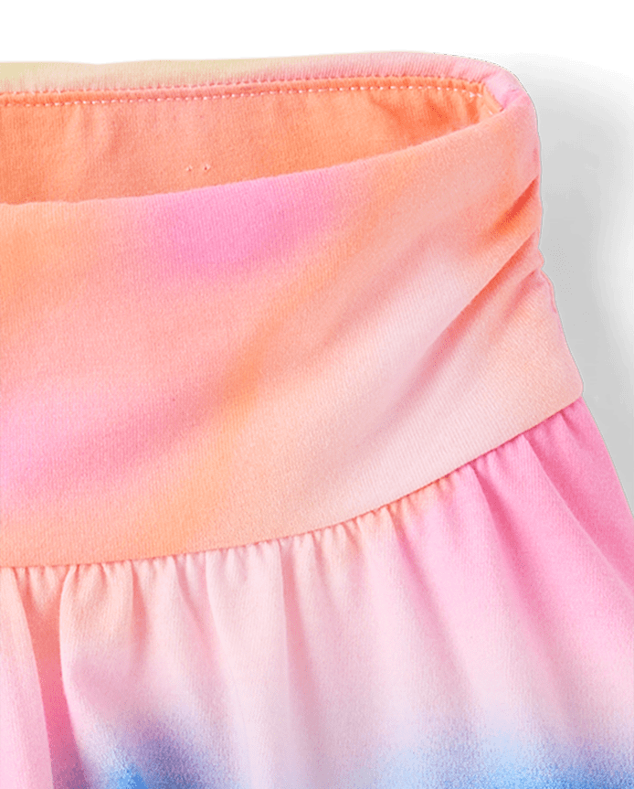 Girls Print High Rise Ruched Skort