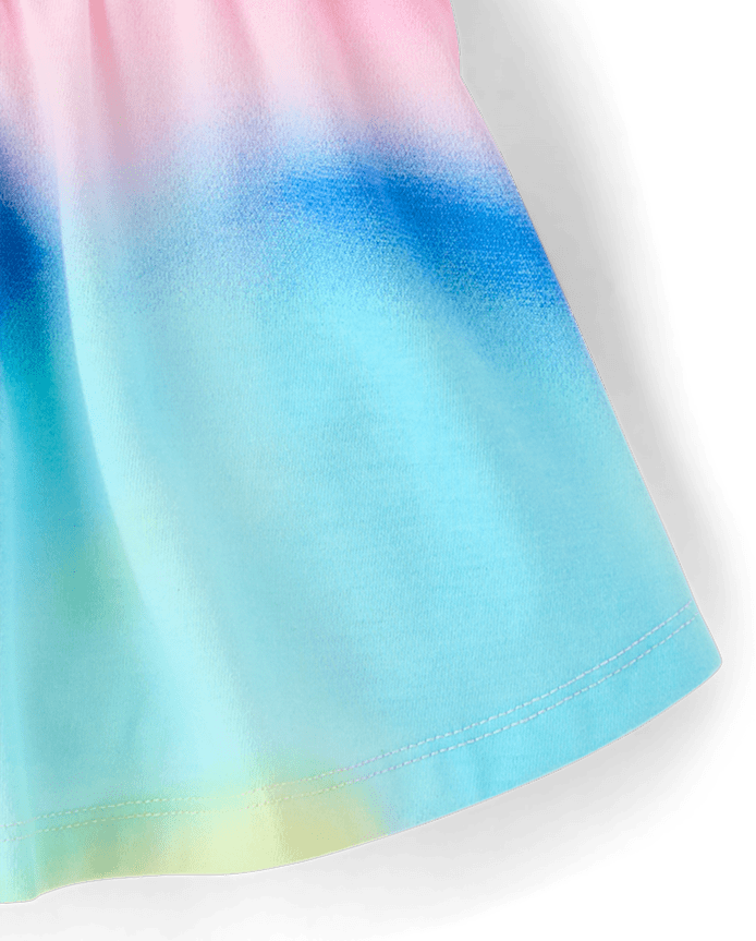 Girls Print High Rise Ruched Skort