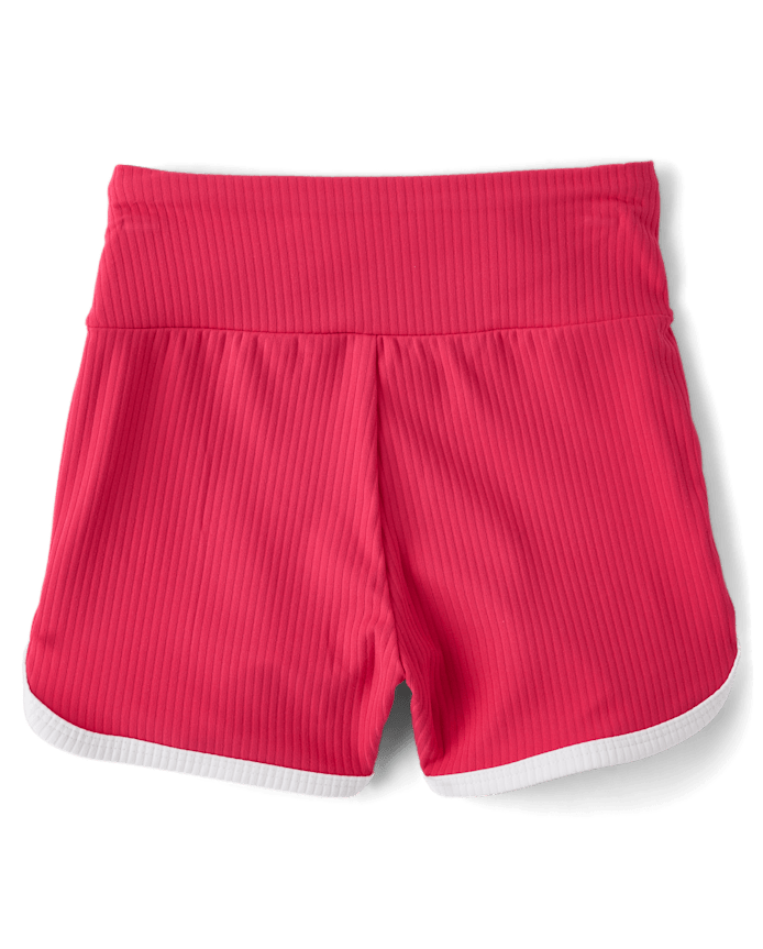 Girls High Rise Ribbed Dolphin Bike Shorts