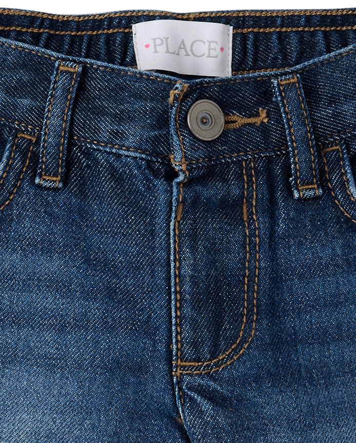 Girls Ripped Shortie Jean Shorts