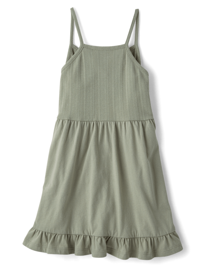 Girls Pointelle V-Waist Dress