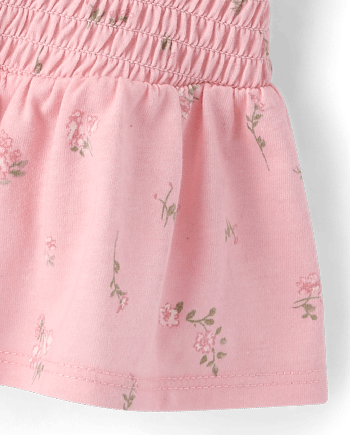 Girls Floral Ruffle Peplum Top