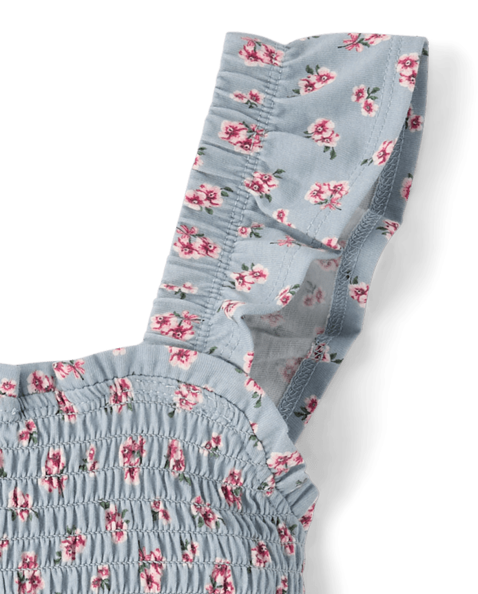 Haut péplum à volants fleuris pour filles