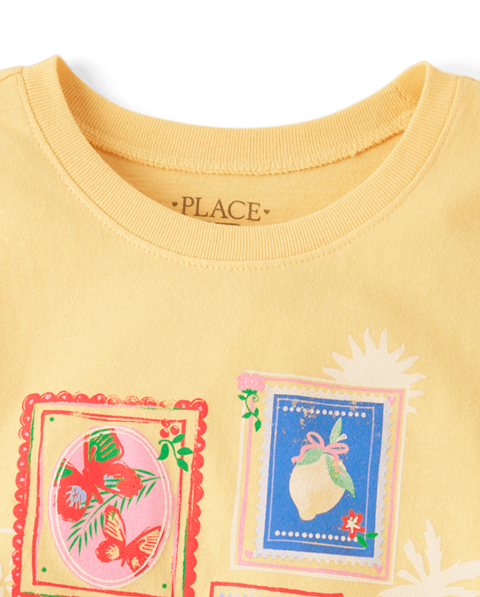 Girls Summer Stamps Graphic Tee