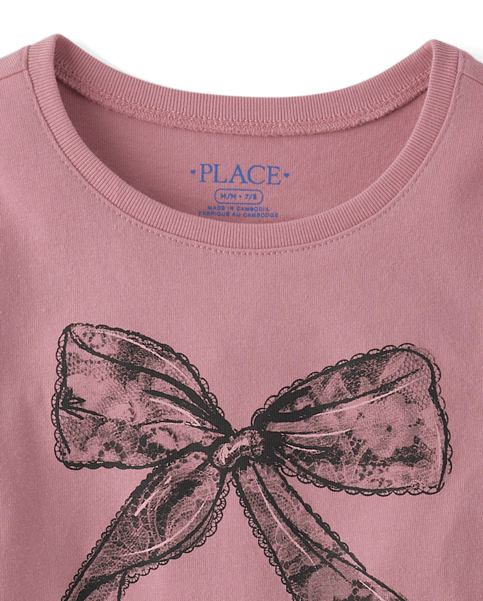 Girls Bow Graphic Baby Tee
