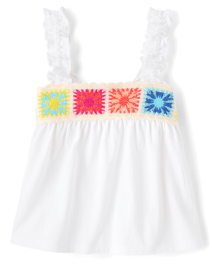 Toddler Girls Crochet Ruffle Tank Top