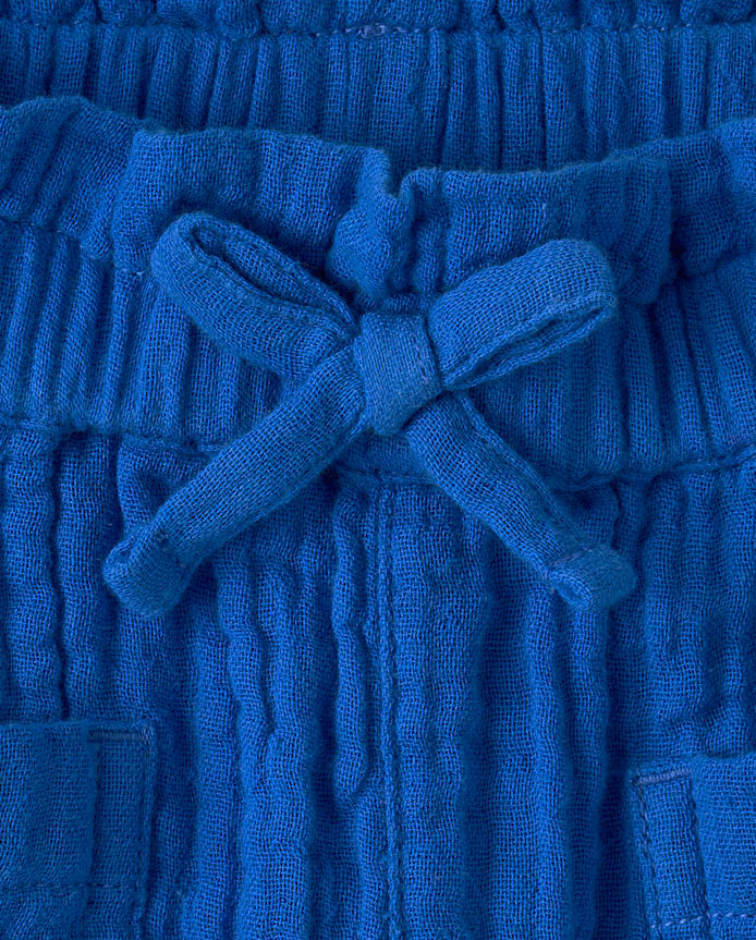 Baby And Toddler Girls Gauze Paperbag Waist Shorts