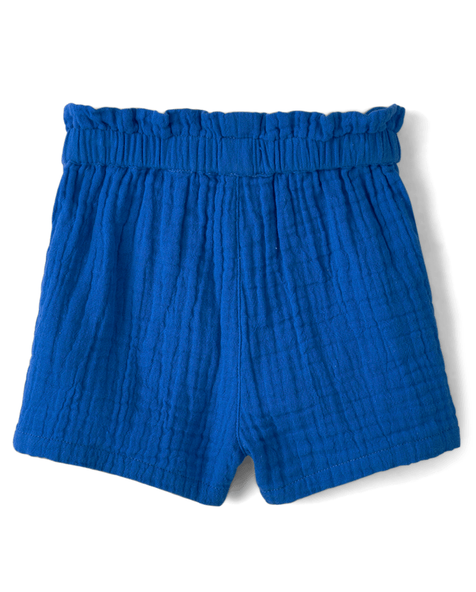 Baby And Toddler Girls Gauze Paperbag Waist Shorts