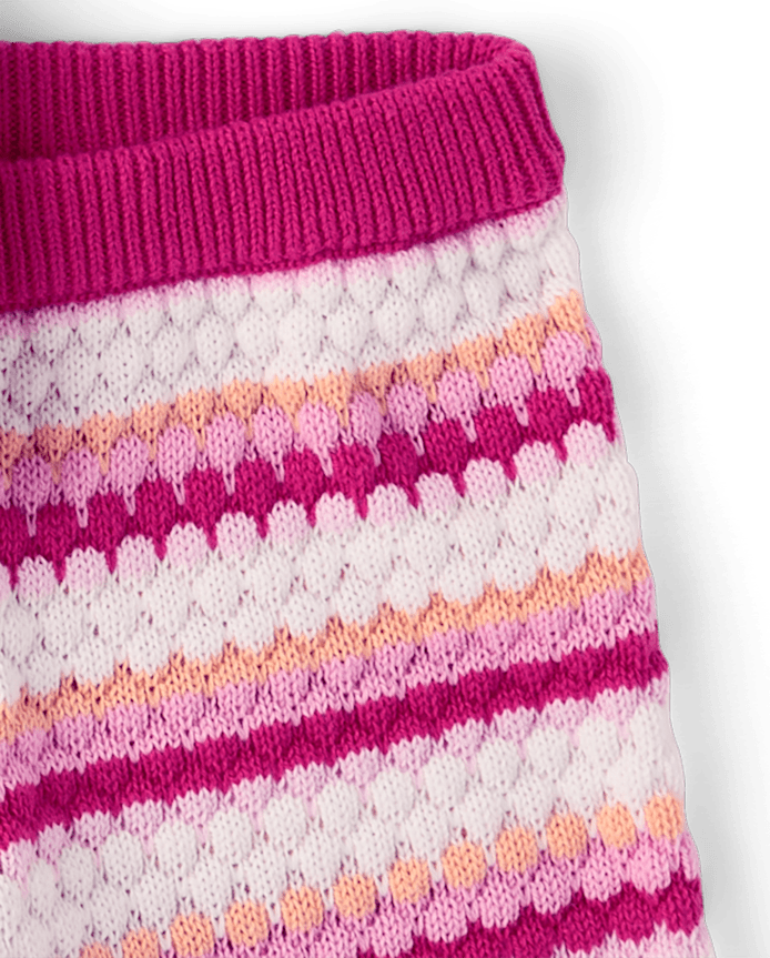 Toddler Girls Striped Crochet 2-Piece Outfit Set