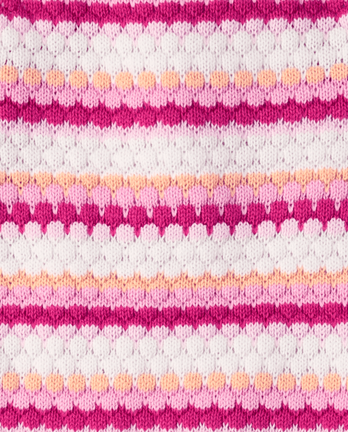 Toddler Girls Striped Crochet 2-Piece Outfit Set