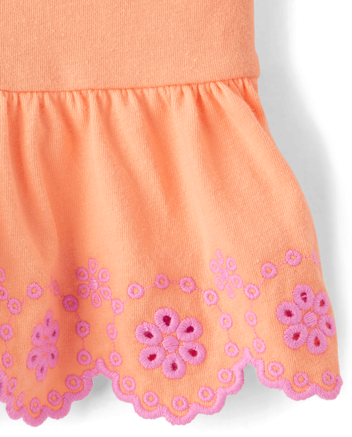 Toddler Girls Embroidered Eyelet 2-Piece Outfit Set