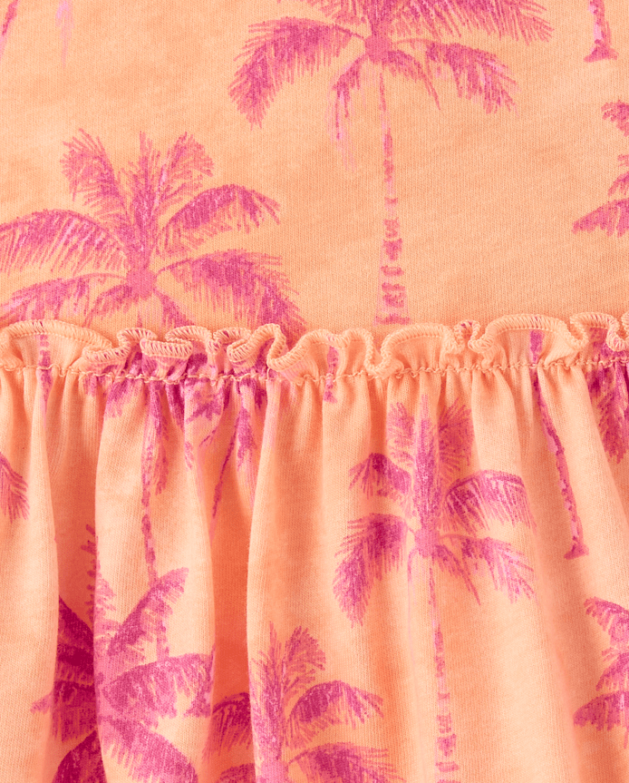 Baby And Toddler Girls Palm Tree Tie Shoulder Dress