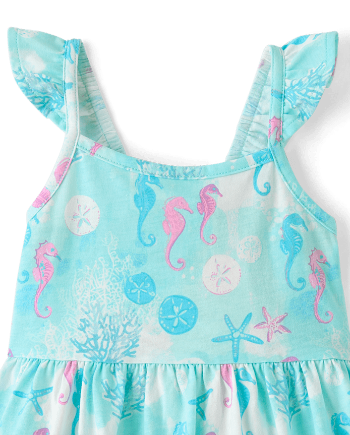 Baby And Toddler Girls Sea Creature Flutter Dress